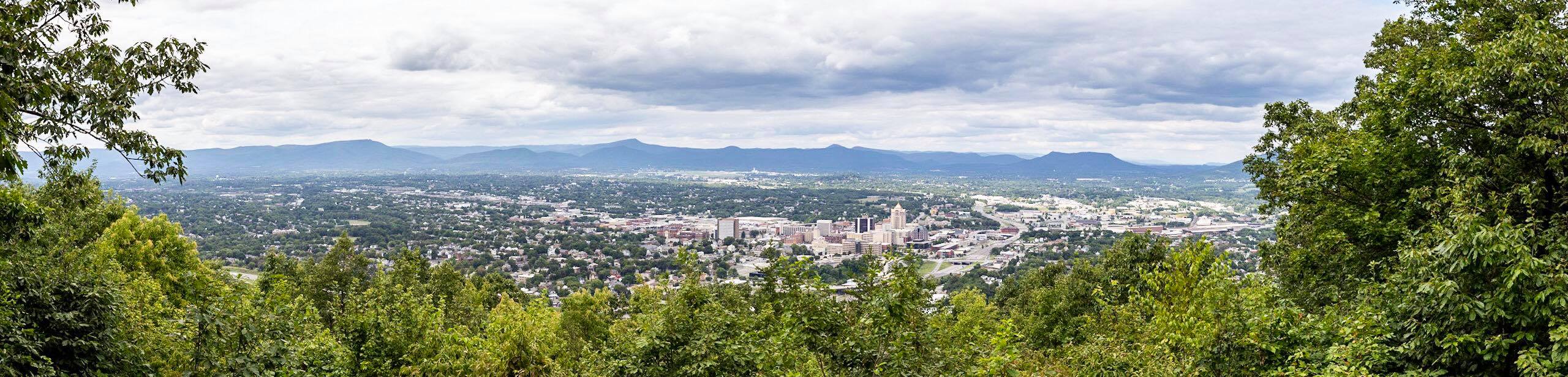 panoramic of Roanoke Va from Mill Mountain